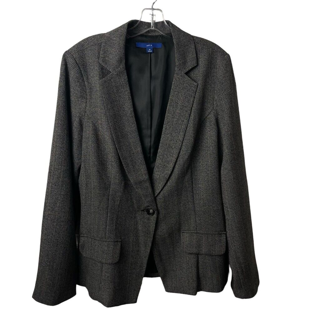Apt. 9 Wome's Gray plaid Blazer SZ/18